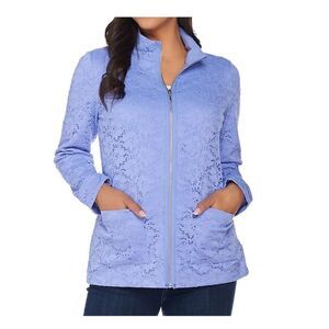 Denim & Co Jacket Size 3X Lace Lavender Purple NWOT